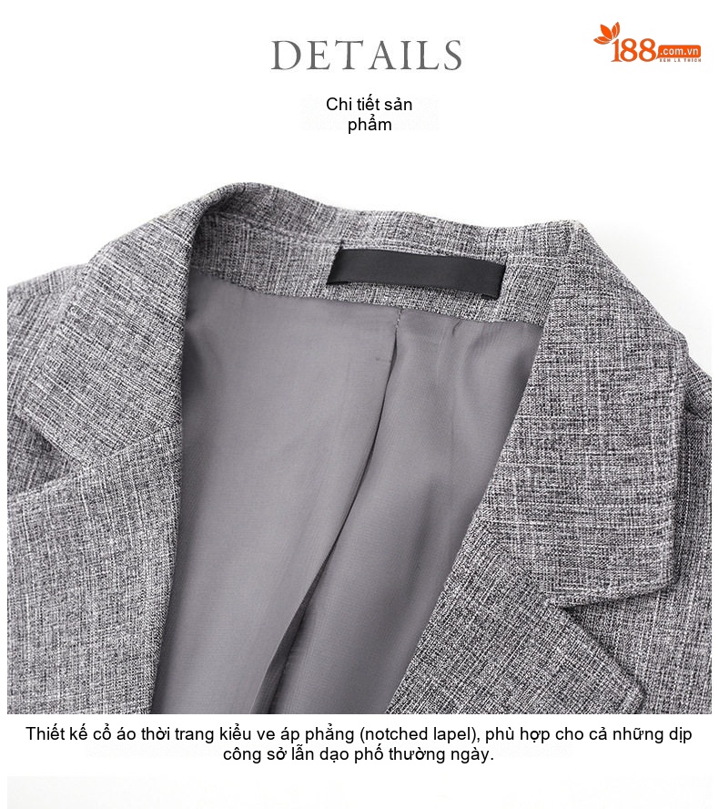Áo Vest Nam Cotton Linen Mỏng Dáng Ôm Màu Xám chi tiết 18