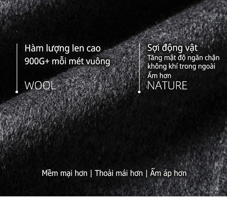 Áo Vest Nam Len Lông Cừu Màu Xám chi tiết 2