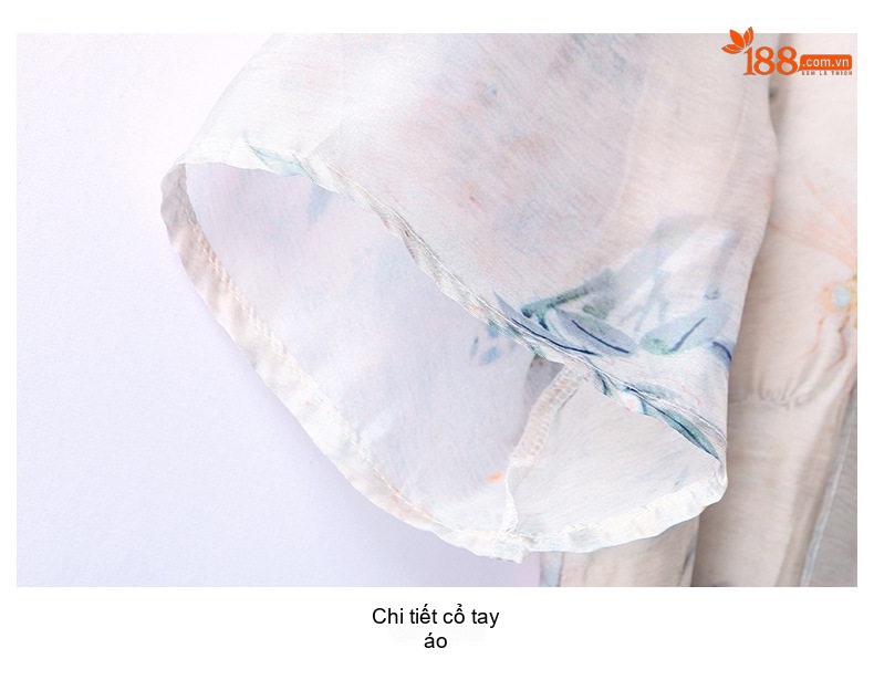 Váy Suông Quốc Phong Cách Tân Cổ Điển, dáng chữ A, Tay Ngắn Màu Xanh Lam, Vàng Be chi tiết 28
