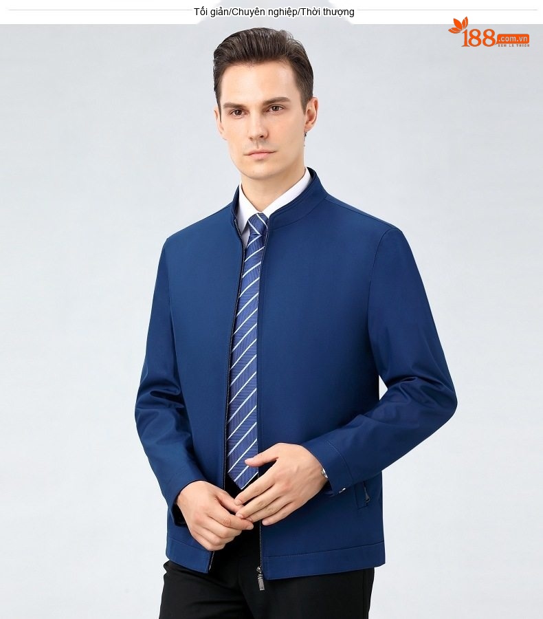 Áo Khoác Bomber Nam Lụa Tằm Tơ Dáng Ôm Chống Nhăn Màu Đen, Xám, Xanh Navy, Đỏ... chi tiết 16
