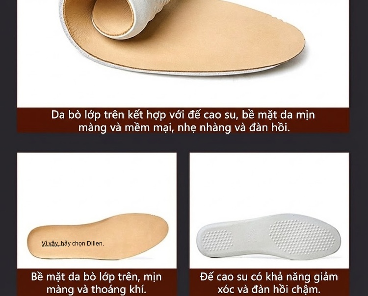 Giày Tây Buộc Dây Nam Da Bóng Đế Dày Chiều Cao Đế Khoảng 5cm Màu Đen chi tiết 10