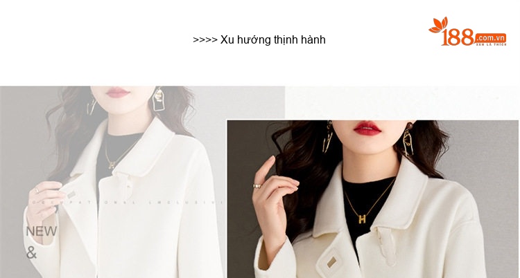 Áo Khoác Dạ Nữ Thắt Eo Phong Cách Hepburn, Áo Khoác Nỉ Ngắn Màu Đen, Nâu, Trắng chi tiết 9
