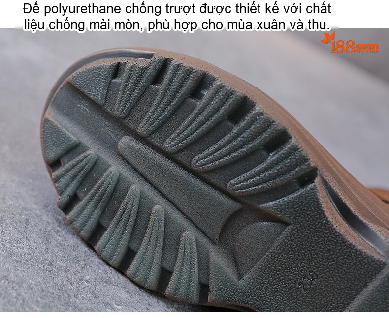 Boot Martin Nữ Da Bò Đế Dày Hai Khóa Kéo Phong Cách Anh Chiều Cao Đế Khoảng 5cm Màu Đen, Nâu chi tiết 6