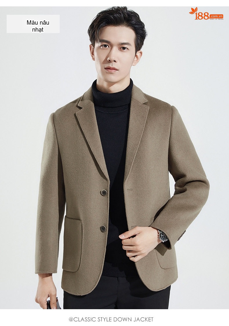 Áo Vest Nam 100% Lông Cừu Thu Đông Dáng Ôm Màu Nâu, Xám, Xanh Navy, Đen chi tiết 31