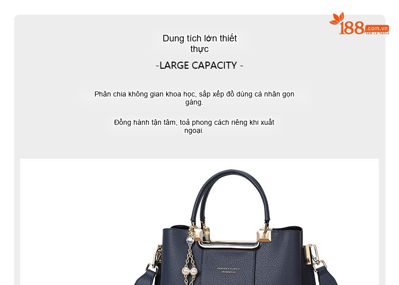 Túi Đeo Chéo/Xách Tay Nữ Da Bò Phong Cách Cao Cấp Màu Xanh Navy chi tiết 7