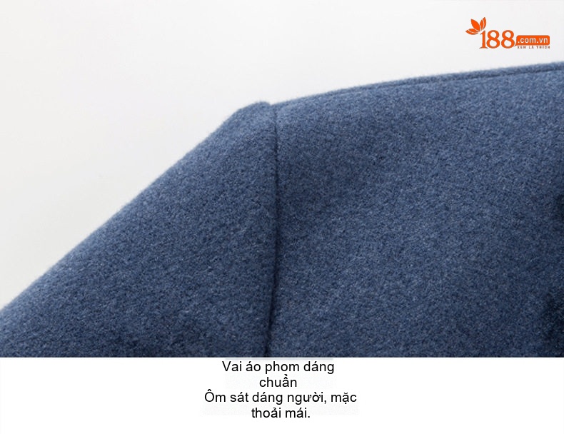 Áo Khoác Dạ Nam Trung Dài Tay Dài Cúc Bấm Cao Cấp Màu Xanh, Nâu, Đen chi tiết 16