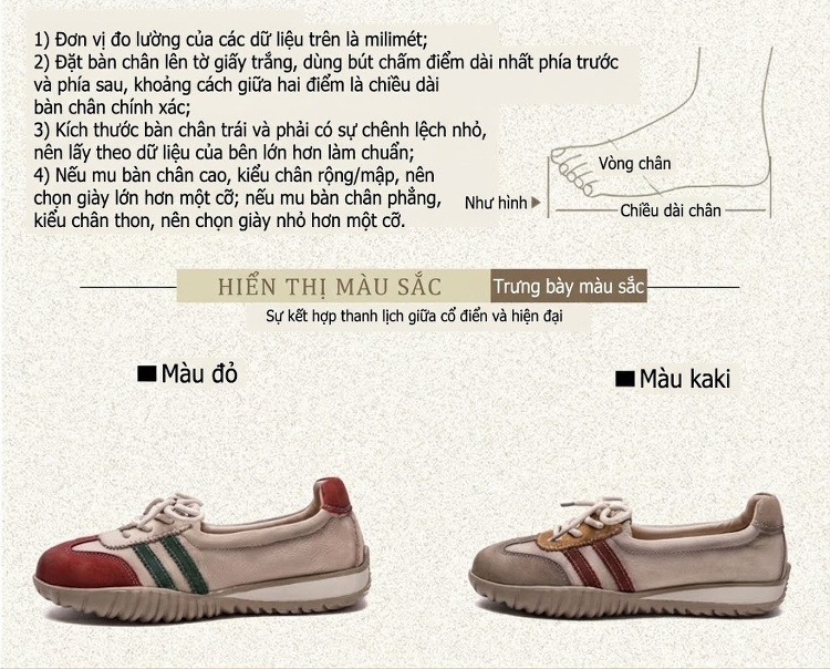 Giày Búp Bê Nữ Dây Buộc Vải Dệt Chiều Cao Đế Khoảng 2cm Màu Kem, Đỏ, Nâu, Xanh... chi tiết 3