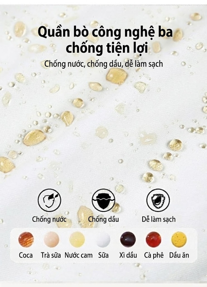 Quần Dài Nam Cotton Co Giãn Chống Thấm Nước Chống Bám Bẩn Chống Phai Màu Dáng Suông Màu Đen, Trắng chi tiết 6