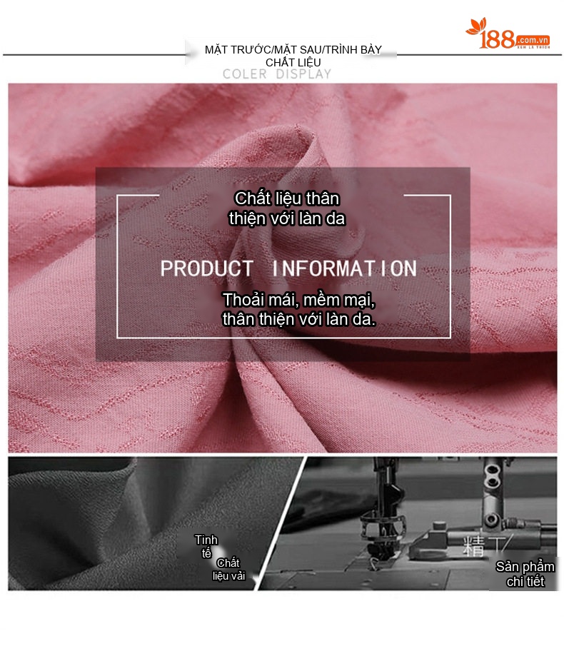 Váy Midi Nữ Cotton Linen Thiết Kế dáng chữ A Che Bụng, Eo Thon Gọn Màu Hồng, Xanh Dương chi tiết 10