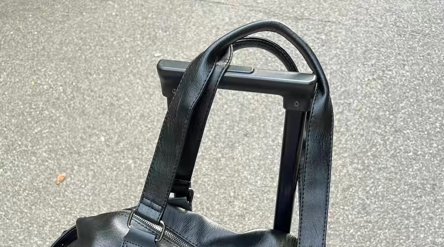 Túi Đeo Chéo Nam Da Thật Vintage Túi Du Lịch Da Bò Dáng Hộp Màu Nâu chi tiết 3