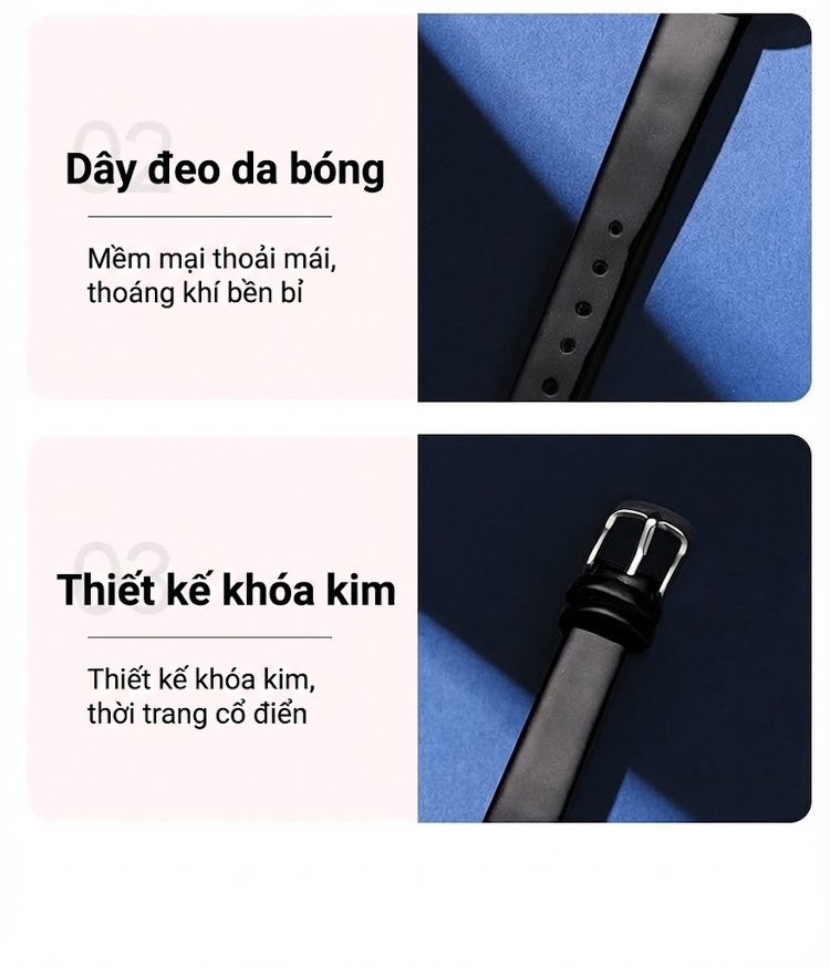 Đồng Hồ Nữ Labaoli Đính Đá Chống Nước Mặt Thạch Anh Màu Đỏ, Trắng, Xanh, Đen... chi tiết 9