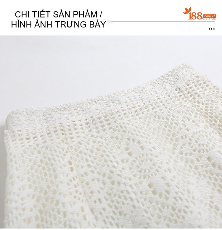 Set Bộ Áo Ren Cộc Tay Và Chân Váy Dáng Dài Đi Biển Phong Cách Pháp Màu Trắng chi tiết 19