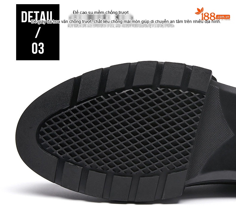 Giày Boot Martin Nam Cổ Cao Phong Cách Anh Quốc Đế Dày chi tiết 6