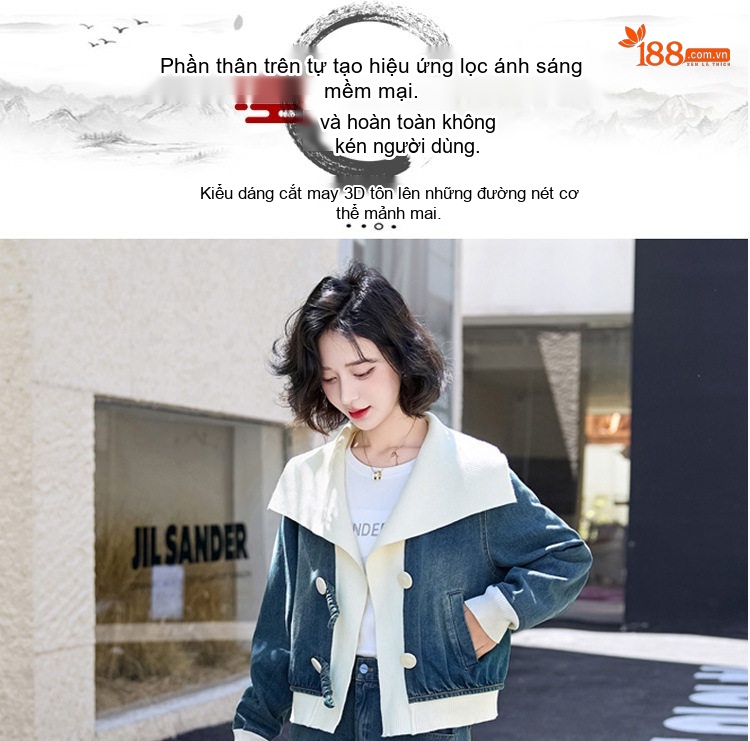 Set Bộ Quần Áo Jean Nữ Thiết Kế Khoét Nối Màu Sắc Trẻ Trung chi tiết 6