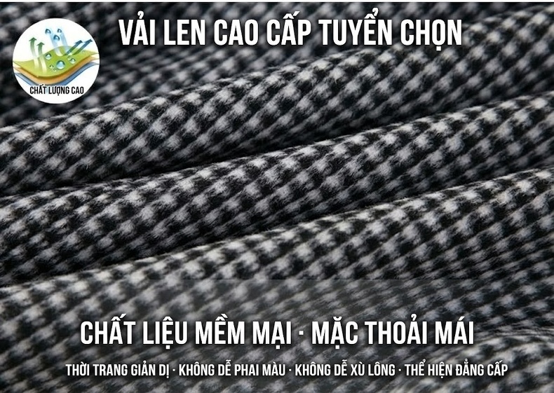 Áo Vest Nam Wool Kẻ Houndstooth Dáng Ôm Phong Cách Hàn Quốc chi tiết 2