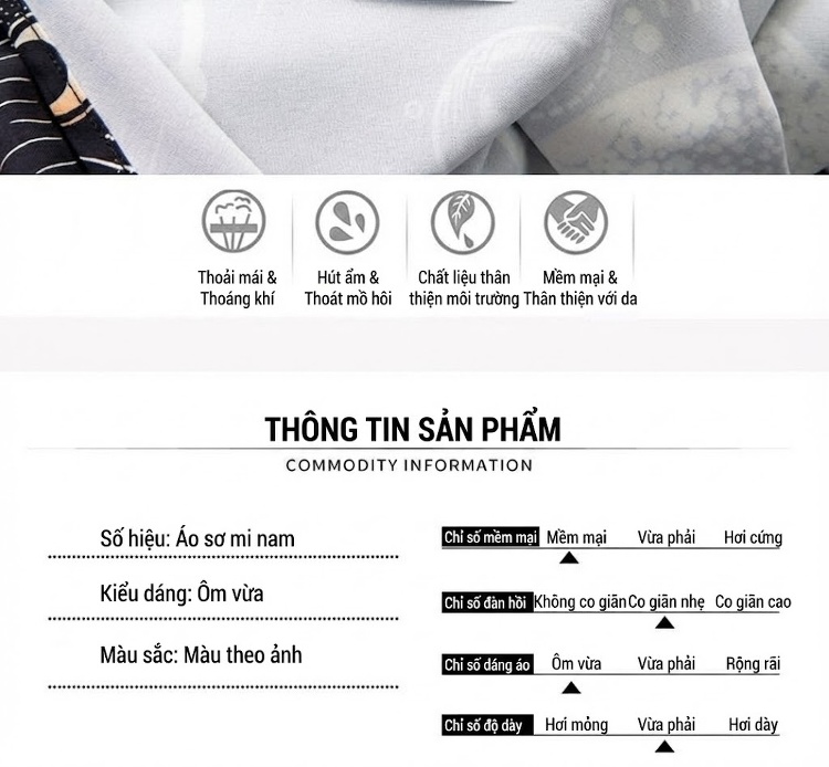 Áo Sơ Mi Dài Tay Nam Họa Tiết Vũ Trụ, Mặt Trăng, Ngôi Sao Form Ôm Vừa Vặn Màu Đen chi tiết 5