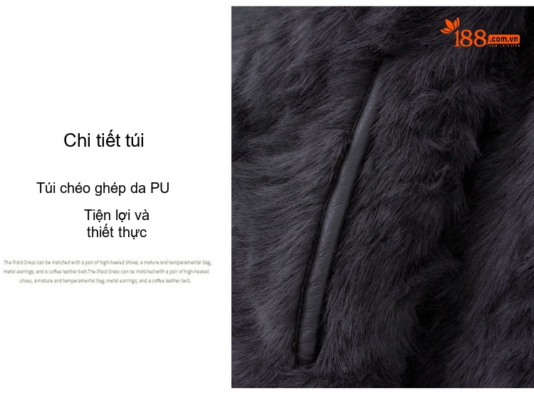 Áo Khoác Lông Nữ Kiểu Tiểu Thư Phong Cách Hàn Quốc Trẻ Trung Màu Trắng, Xám chi tiết 8