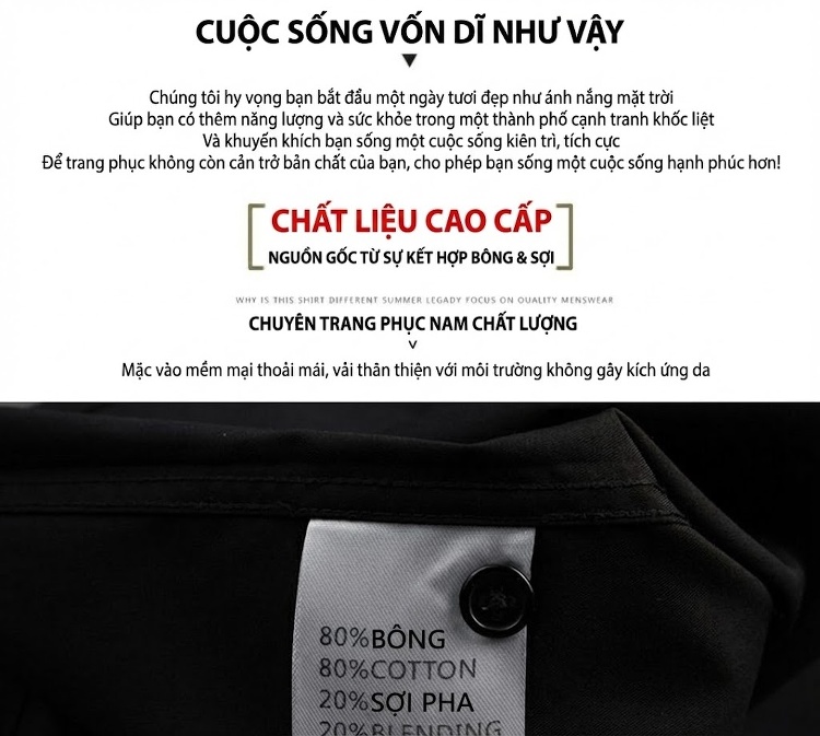 Áo Sơ Mi Nam Tay Dài Phối Sọc Ngang Thêu Logo Phong Cách Hàn Quốc Màu Trắng, Đen chi tiết 4