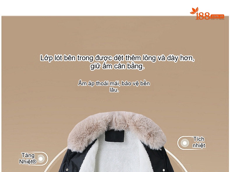 Áo Khoác Nữ Da Bóng Lót Lông Cổ Lông Dày Dặn Phong Cách Hàn Quốc Màu Nâu, Đen chi tiết 8
