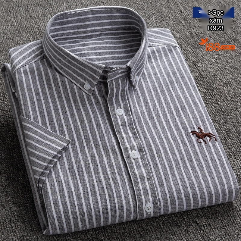 Áo Sơ Mi Ngắn Tay Nam Cotton Oxford Dáng Ôm Vừa Vặn Màu Trắng, Xám, Xanh Dương, Xanh Mint...