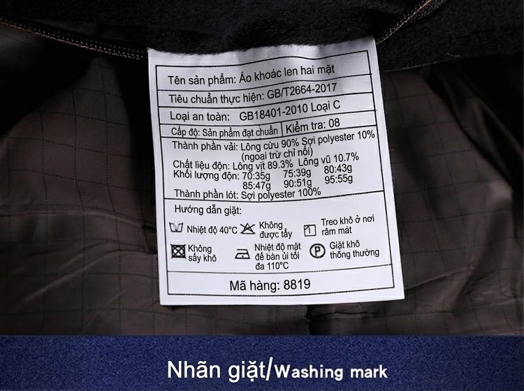 Áo Khoác Dạ Nam Lót Lông Vũ Dày Ấm Áp Màu Đen chi tiết 13