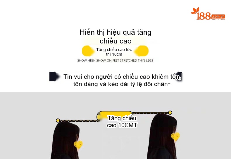 Giày Thể Thao Nữ Đế Bánh Mì Dây Buộc Chiều Cao Đế Khoảng 5.5cm Màu Đen, Xám, Trắng... chi tiết 4