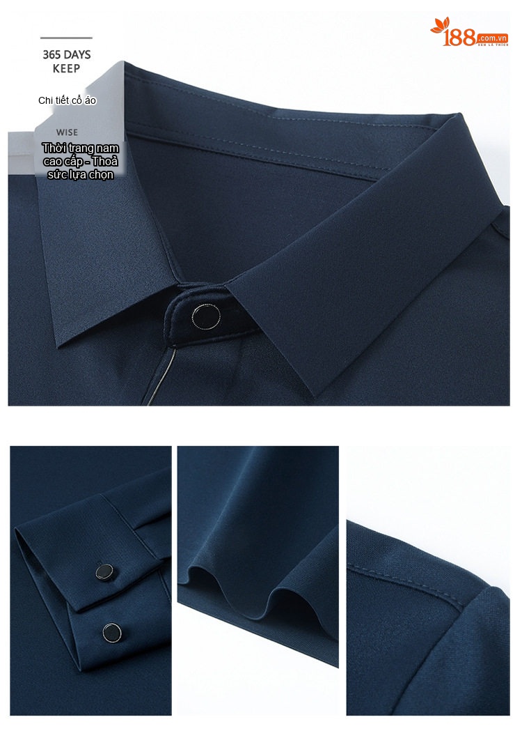 Áo Polo Nam Dài Tay Lông Cừu Mềm Mại Kiểu Dáng Business Màu Xanh Navy, Xám, Đỏ Gạch, Nâu... chi tiết 3