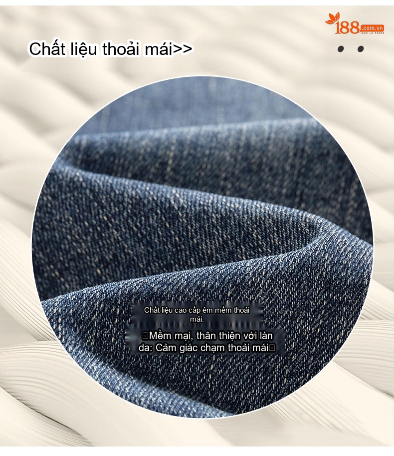 Quần Jean Nam Ống Đứng Co Giãn Thoải Mái Màu Xanh Denim chi tiết 8