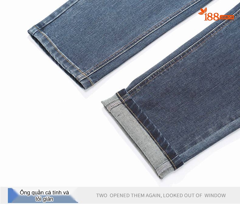 Quần Jean Nam Ống Đứng Co Giãn Thoải Mái Dáng Suông Màu Xanh Denim chi tiết 56