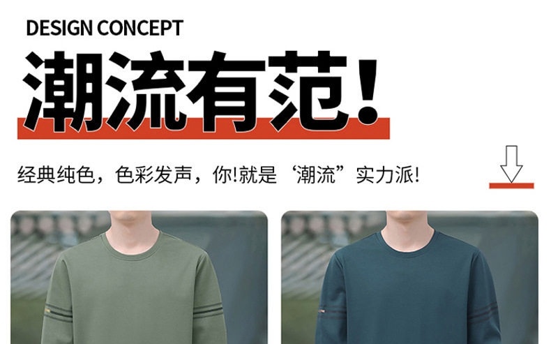 Áo Thun Tay Dài Nam Cổ Tròn Phong Cách Thể Thao Màu Xanh Navy, Xám chi tiết 6