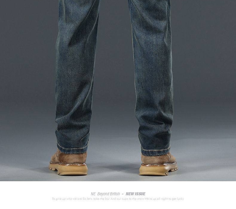 Quần Jean Nam Ống Đứng Co Giãn Thoải Mái Dáng Suông Màu Xanh Denim chi tiết 19