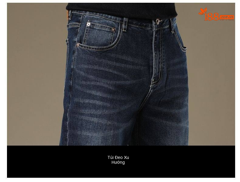 Quần Jean Nam Ống Đứng Ôm Vừa Vặn Phong Cách Âu Mỹ Màu Xanh Denim chi tiết 35