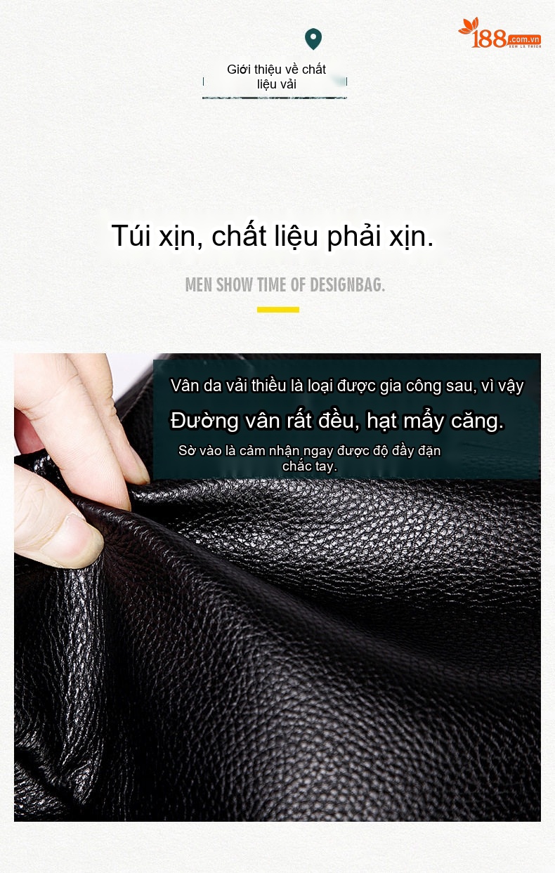 Cặp Túi Xách Công Sở Nam Da Bò Lớp Đầu Đựng Laptop, Túi Đeo Chéo Đựng Tài Liệu Màu Đen chi tiết 9