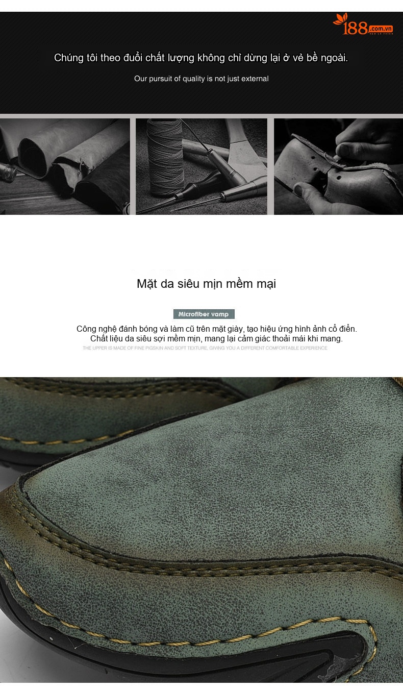 Giày Boot Martin Nam Cổ Lửng Da Mờ Chiều Cao Đế Khoảng 3cm Màu Xanh, Nâu chi tiết 11