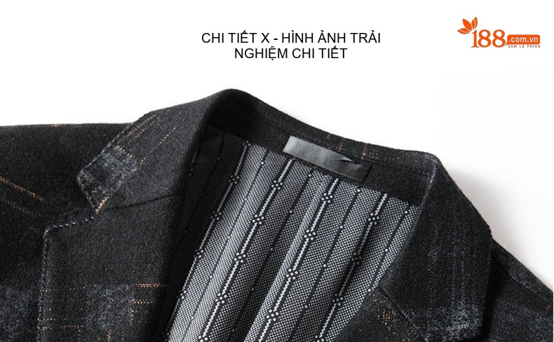 Áo Vest Nam Ôm Vừa Vặn Phong Cách Doanh Nhân Họa Tiết Kẻ Caro Màu Đen, Xám chi tiết 9
