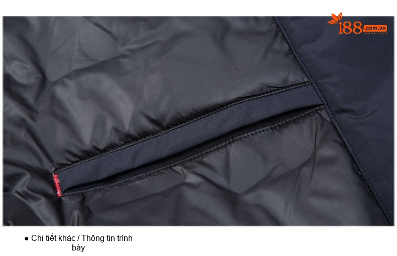 Áo Khoác Phao Nam Lông Vũ Ngắn Cổ Trụ Màu Đen, Xanh Navy, Nâu, Đỏ chi tiết 40