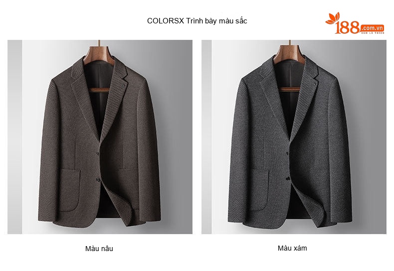 Áo Blazer Nam Modal Dáng Ôm Vừa Vặn Phong Cách Doanh Nhân Màu Nâu, Xám chi tiết 4