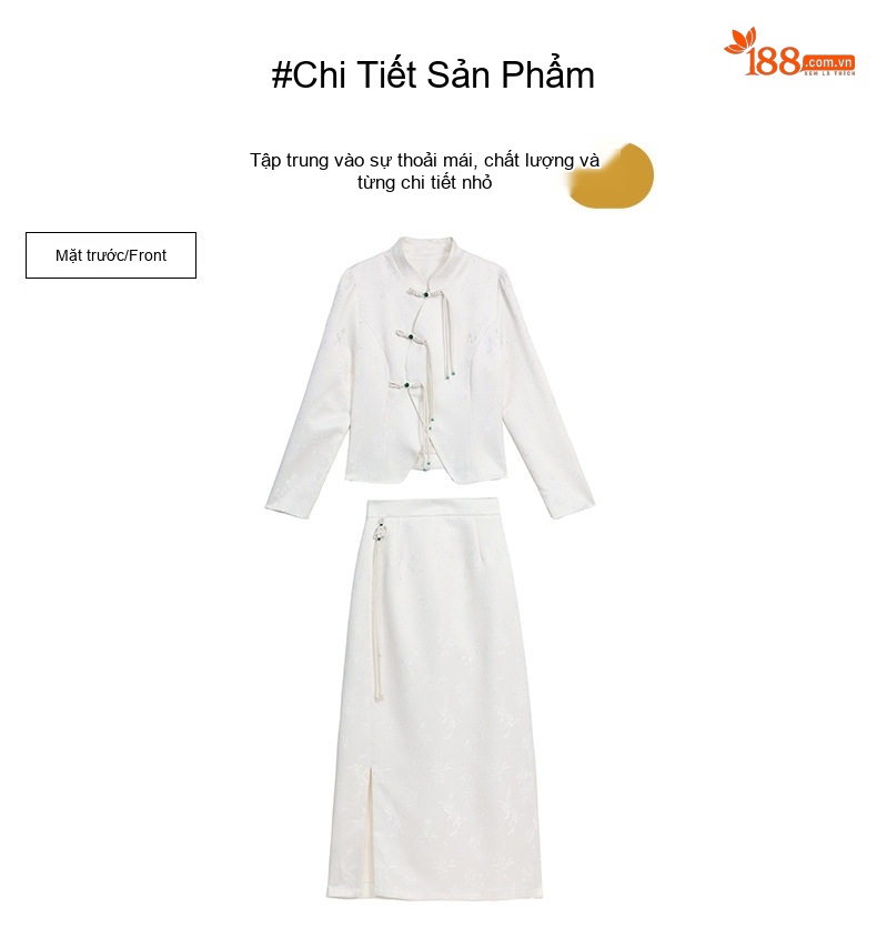 Set Áo Khoác Hán Phục Tay Dài Cổ Tàu Khuy Nút Tinh Tế Và Chân Váy Dài Thanh Lịch Màu Đen, Hồng, Trắng chi tiết 44
