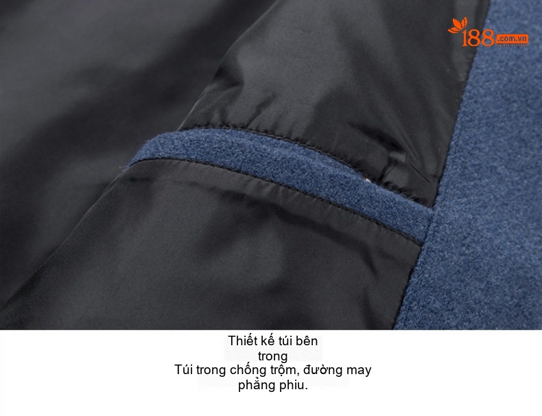 Áo Khoác Dạ Nam Trung Dài Tay Dài Cúc Bấm Cao Cấp Màu Xanh, Nâu, Đen chi tiết 19