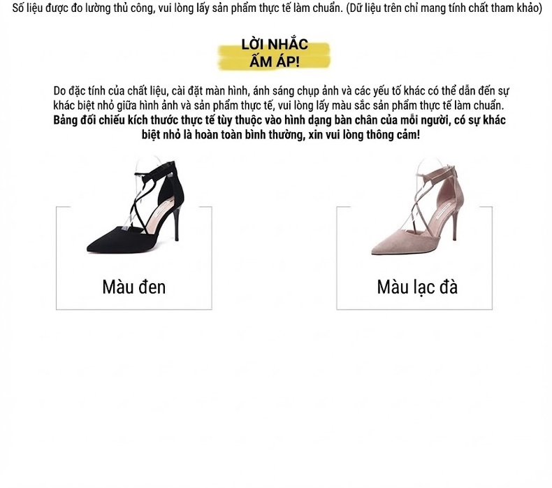 Giày Cao Gót Nữ Mũi Nhọn Quai Mảnh Chiều Cao Đế Khoảng 7cm Phong Cách Tiểu Thư Màu Đen, Be chi tiết 12