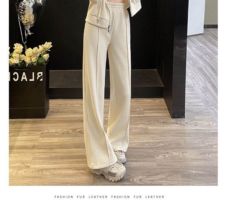 Set Bộ Quần Áo Nữ Dáng Rộng Có Mũ Trùm Đầu Lót Lông Dày Dặn Phong Cách Hàn Quốc Màu Kem, Hồng, Xám, Nâu... chi tiết 12
