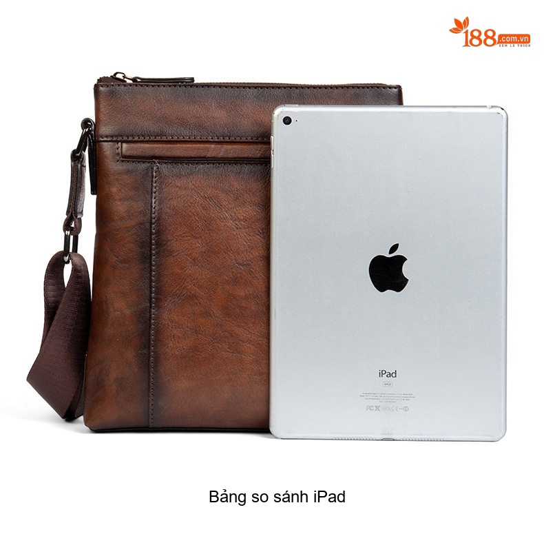 Túi Đeo Chéo Nam Da Thật Kiểu Âu Mỹ Retro Màu Nâu chi tiết 14