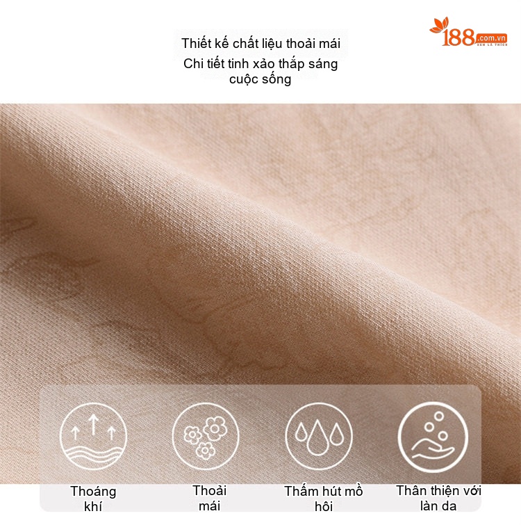 Váy liền thân Nữ Dáng Dài Cổ Điển Thắt Eo Tay Ngắn Họa Tiết Màu Xanh, Nâu chi tiết 7