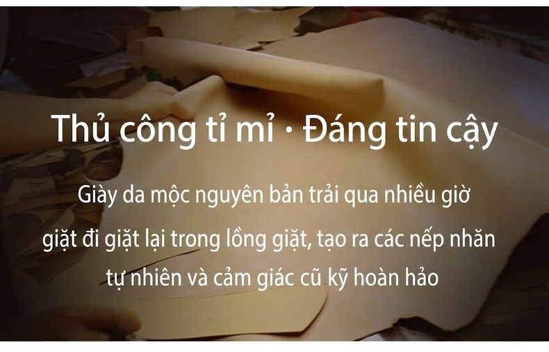 Giày Boot Nam Da Thật Cổ Ngắn Oxford Chiều Cao Đế Khoảng 3cm Màu Đen chi tiết 6