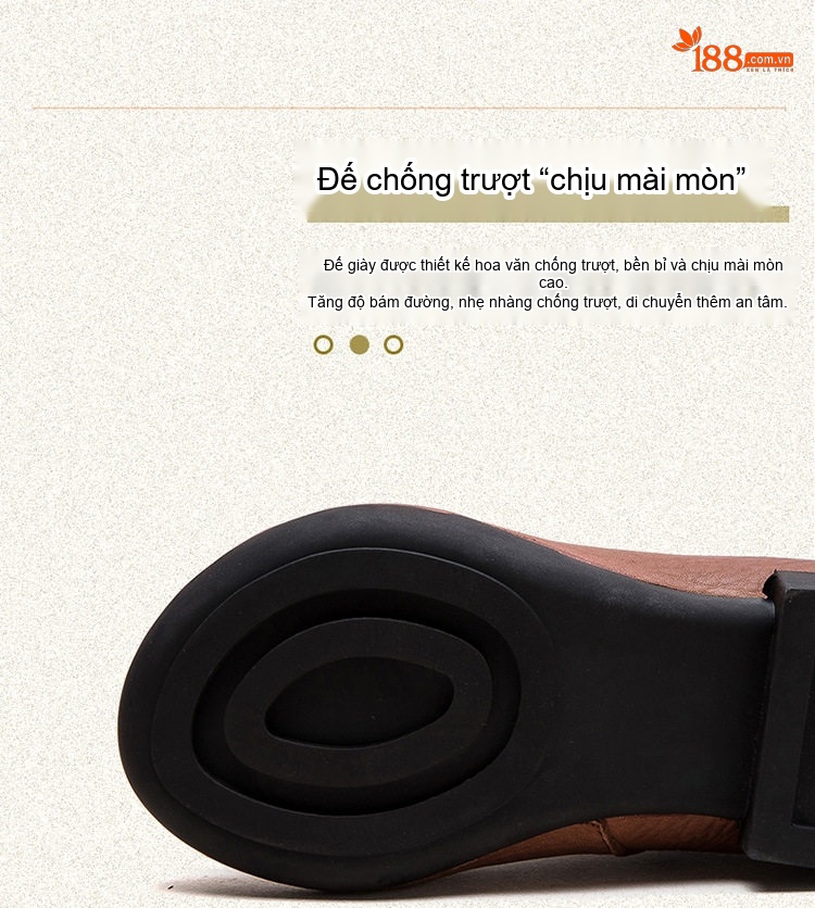 Giày Boot Nữ Da Bò Lười Đi Chiều Cao Đế Khoảng 2cm Màu Đen, Nâu chi tiết 5