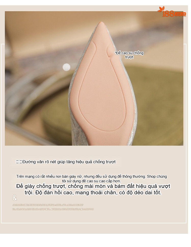 Giày Cao Gót Nữ Mũi Nhọn Chiều Cao Đế Khoảng 5cm Quai Trong Suốt Màu Trắng chi tiết 11