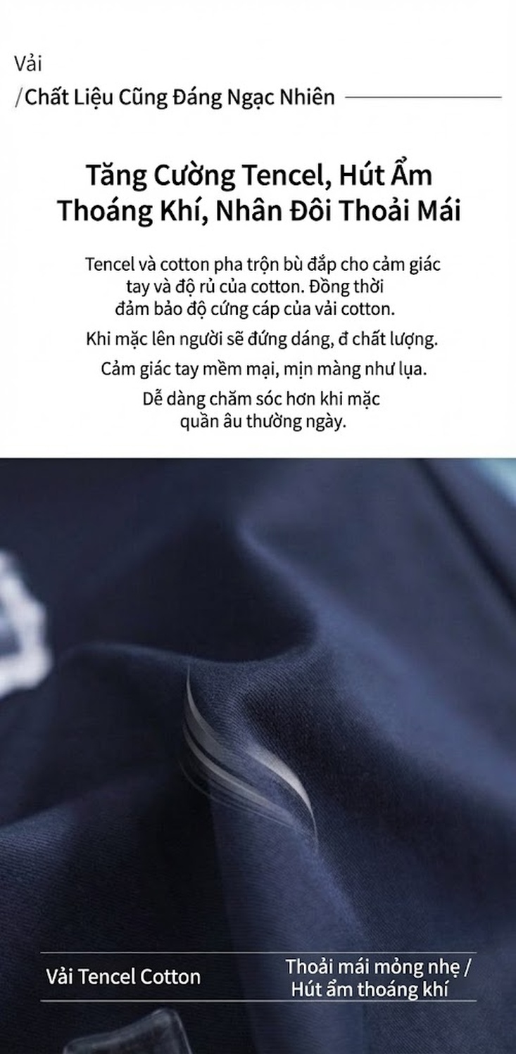 Quần Nữ Ống Rộng Lửng Chất liệu Thiên Sợi Màu Khaki, Xanh Navy, Xanh Rêu chi tiết 7