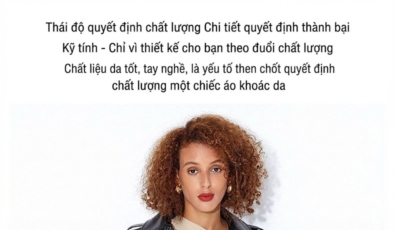 Áo Khoác Da Cừu Nữ Dáng Ôm Ngắn Phong Cách Moto Màu Trắng, Đỏ chi tiết 3