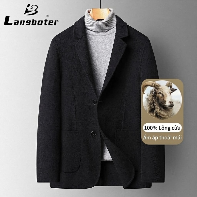 Áo Vest Nam Tiết Kế Jacquard Vải Lông Mỏng Phong Cách Hàn Quốc Màu Xám chi tiết 3