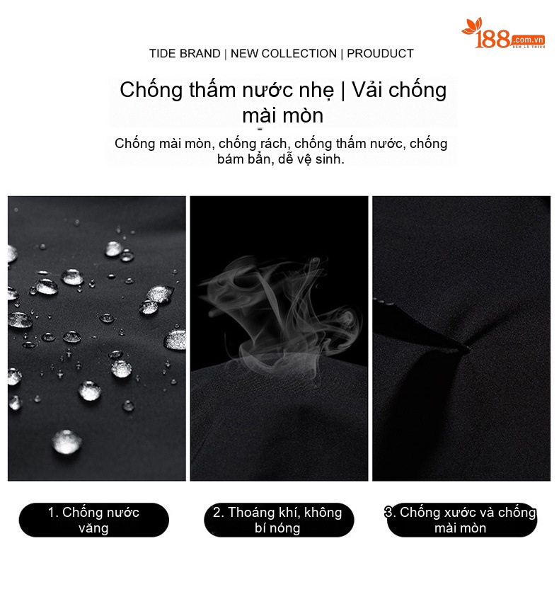 Áo Khoác Nam Chống Nước Khóa Kéo Họa Tiết Caro Phong Cách Casual Màu Đen, Xám, Xanh Lá chi tiết 3